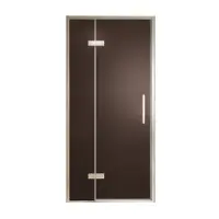 Balmani Senses Design porte pivotante à gauche 100 cm x 210 cm verre Bronze, Profil Brushed CoolMetal, coating inclus