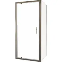 Linie Cadiz paroi de douche avec porte pivotante et paroi latérale fixe, 90 x 70 cm, verre transparent, profil Brushed Chrome