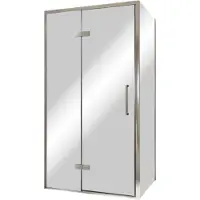Balmani Senses Design douche en coin avec porte pivotante à gauche et paroi latérale fixe, 100 x 100 cm, Miroir Reflex, Profil chrome, coating inclus