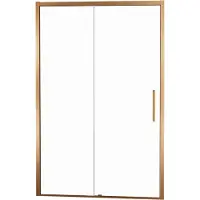 Balmani Senses Design porte coulissante réversible 140 cm x 210 cm verre transparent, Profil Brushed Rosegold, coating inclus