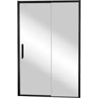 Balmani Senses Design porte coulissante à droite 160 cm x 210 cm verre Miroir Reflex, Profil noir, coating inclus