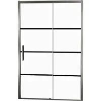 Balmani Senses Design porte coulissante à droite 160 cm x 210 cm verre Lined, Profil Brushed GunMetal, coating inclus