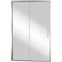 Balmani Senses Design porte coulissante à gauche 140 cm x 210 cm verre Miroir Reflex, Profil Brushed CoolMetal, coating inclus