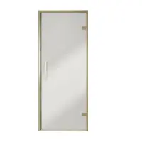 Balmani Senses Design porte pivotante à droite 90 cm x 210 cm verre Miroir Reflex, Profil Brushed Champagne Gold, coating inclus