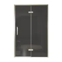 Balmani Senses Design porte pivotante à droite 140 cm x 210 cm verre fumé, Profil Brushed CoolMetal, coating inclus