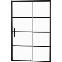 Balmani Senses Design porte coulissante à droite 120 cm x 210 cm verre Lined, Profil noir, coating inclus