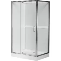 Luca Varess Talan cabine de douche avec portes pivotantes 90 x 120 cm verre transparent profil chrome mat