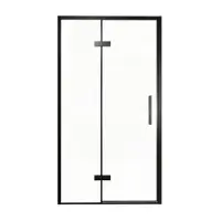 Balmani Senses Design porte pivotante à gauche 120 cm x 210 cm verre transparent, Profil noir, coating inclus