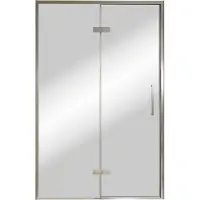 Balmani Senses Design porte pivotante à gauche 140 cm x 210 cm verre Miroir Reflex, Profil chrome, coating inclus