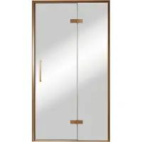 Balmani Senses Design porte pivotante à droite 120 cm x 210 cm verre Miroir Reflex, Profil Brushed Rosegold, coating inclus