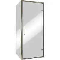 Balmani Senses Design douche en coin avec porte pivotante à droite et paroi latérale fixe, 90 x 90 cm, Miroir Reflex, Profil Brushed GunMetal, coating