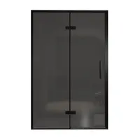 Balmani Senses Design porte pivotante à gauche 140 cm x 210 cm verre fumé, Profil noir, coating inclus