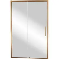Balmani Senses Design porte coulissante à gauche 160 cm x 210 cm verre Miroir Reflex, Profil Brushed Rosegold, coating inclus