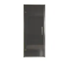 Balmani Senses Design porte pivotante à gauche 90 cm x 210 cm verre fumé, Profil Brushed GunMetal, coating inclus