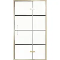 Balmani Senses Design porte pivotante à droite 120 cm x 210 cm verre Lined, Profil Brushed Champagne Gold, coating inclus