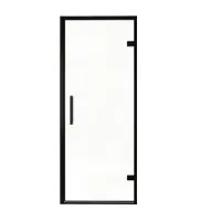 Balmani Senses Design porte pivotante à droite 90 cm x 210 cm verre transparent, Profil noir