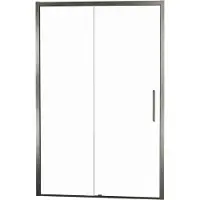 Balmani Senses Design porte coulissante réversible 140 cm x 210 cm verre transparent, Profil Brushed GunMetal