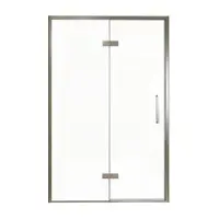 Balmani Senses Design porte pivotante à gauche 140 cm x 210 cm verre transparent, Profil Brushed GunMetal, coating inclus