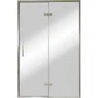 Balmani Senses Design porte pivotante à droite 140 cm x 210 cm verre Miroir Reflex, Profil chrome, coating inclus