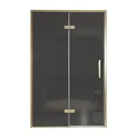 Balmani Senses Design porte pivotante à gauche 140 cm x 210 cm verre fumé, Profil Brushed Champagne Gold, coating inclus