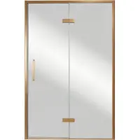 Balmani Senses Design porte pivotante à droite 140 cm x 210 cm verre Miroir Reflex, Profil Brushed Rosegold, coating inclus