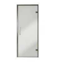 Balmani Senses Design porte pivotante à droite 90 cm x 210 cm verre Miroir Reflex, Profil Brushed GunMetal, coating inclus