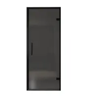 Balmani Senses Design porte pivotante à droite 90 cm x 210 cm verre fumé, Profil noir, coating inclus