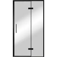 Balmani Senses Design porte pivotante à droite 120 cm x 210 cm verre Miroir Reflex, Profil noir, coating inclus