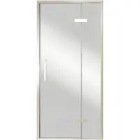 Balmani Senses Design porte pivotante à droite 100 cm x 210 cm verre Miroir Reflex, Profil Brushed CoolMetal, coating inclus