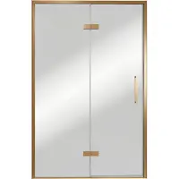 Balmani Senses Design porte pivotante à gauche 140 cm x 210 cm verre Miroir Reflex, Profil Brushed Rosegold, coating inclus