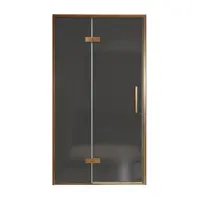 Balmani Senses Design porte pivotante à gauche 120 cm x 210 cm verre fumé, Profil Brushed Rosegold, coating inclus
