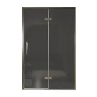 Balmani Senses Design porte pivotante à droite 140 cm x 210 cm verre fumé, Profil Brushed GunMetal, coating inclus