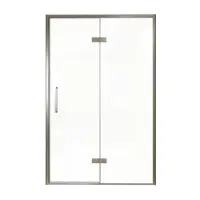 Balmani Senses Design porte pivotante à droite 140 cm x 210 cm verre transparent, Profil Brushed GunMetal, coating inclus