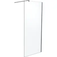 SanyOne douche à l'italienne 90 x 195 cm verre transparent profil chrome brillant