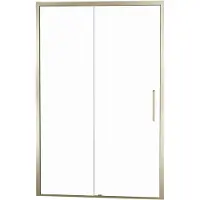 Balmani Senses Design porte coulissante réversible 140 cm x 210 cm verre transparent, Profil Brushed Champagne Gold