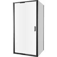 Luca Varess Vidor In paroi de douche avec porte pivotante et paroi latérale fixe 100 x 90 cm verre transparent profil noir mat
