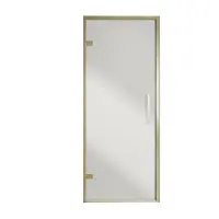 Balmani Senses Design porte pivotante à gauche 90 cm x 210 cm verre Miroir Reflex, Profil Brushed Champagne Gold, coating inclus
