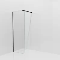 Balmani Modular douche à l'italienne: 80 x 200 cm, Verre transparent, Profil Noir mat