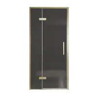 Balmani Senses Design porte pivotante à gauche 100 cm x 210 cm verre fumé, Profil Brushed Champagne Gold, coating inclus