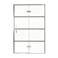 Balmani Senses Design porte pivotante à droite 140 cm x 210 cm verre Lined, Profil chrome