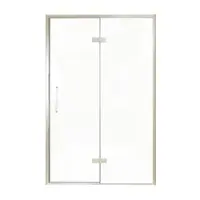 Balmani Senses Design porte pivotante à droite 140 cm x 210 cm verre transparent, Profil Brushed CoolMetal