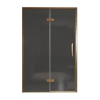 Balmani Senses Design porte pivotante à gauche 140 cm x 210 cm verre fumé, Profil Brushed Rosegold, coating inclus