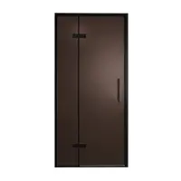 Balmani Senses Design porte pivotante à gauche 100 cm x 210 cm verre Bronze, Profil noir, coating inclus