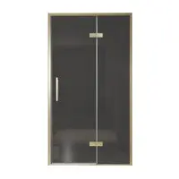Balmani Senses Design porte pivotante à droite 120 cm x 210 cm verre fumé, Profil Brushed Champagne Gold