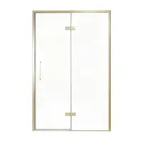 Balmani Senses Design porte pivotante à droite 140 cm x 210 cm verre transparent, Profil Brushed Champagne Gold