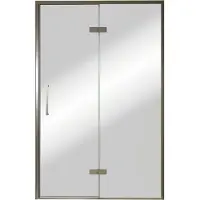 Balmani Senses Design porte pivotante à droite 140 cm x 210 cm verre Miroir Reflex, Profil Brushed GunMetal, coating inclus