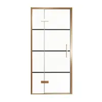 Balmani Senses Design porte pivotante à gauche 100 cm x 210 cm verre Lined, Profil Brushed Rosegold, coating inclus