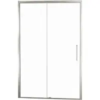 Balmani Senses Design porte coulissante réversible 140 cm x 210 cm verre transparent, Profil Brushed CoolMetal