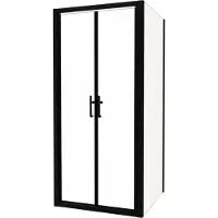 Linie Cadiz paroi de douche avec porte battante et paroi latérale fixe, 90 x 70 cm, verre transparent, profil noir