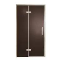 Balmani Senses Design porte pivotante à gauche 120 cm x 210 cm verre Bronze, Profil Brushed CoolMetal, coating inclus